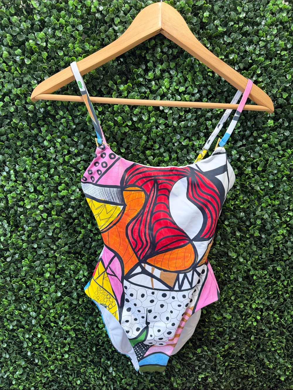 Colorful Abstract One-Piece Swimsuit - Multicolor